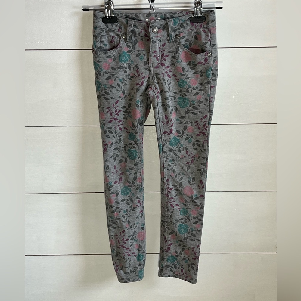 Lee Girls Gray Floral Skinny Jeans